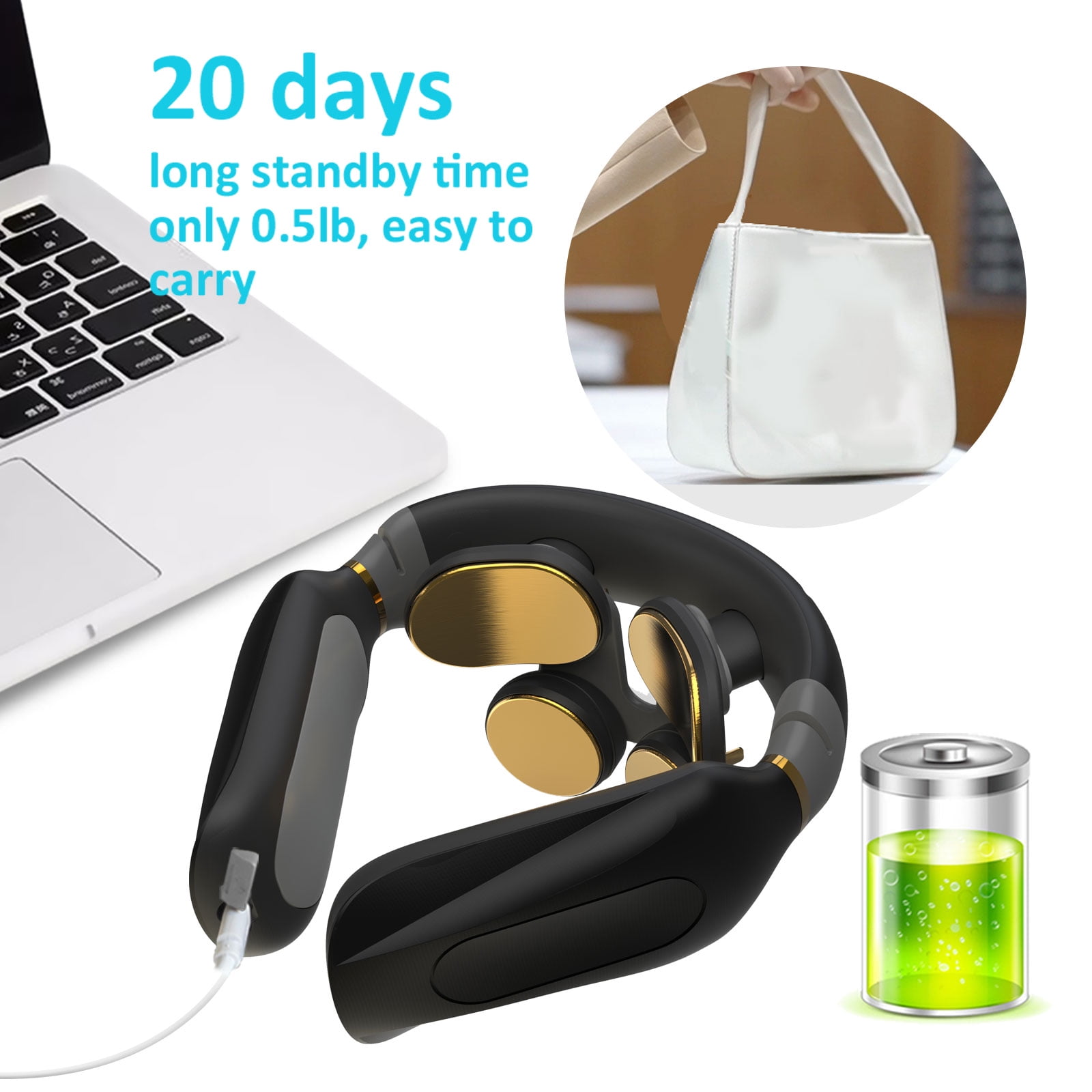 Portable Intelligent Neck Massager Smart Cordless Cervical Massager with Heat Therapy for Relaxation