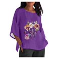 thumbnail image 2 of Fiudx Camisetas para Mujer Blusa Holgada con Estampado de Manga 3/4 para Mujer, Estilo Informal, con Estampado de Alzheimers, 2 of 4