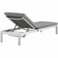 thumbnail image 6 of Modway Shore 3 Piece Outdoor Patio Aluminum Chaise with Cushions in Silver Gray, 6 of 8