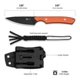 thumbnail image 3 of CIVIVI High Grass Field Knife Fixed Blade Knife with 1PC Black Lanyard, Black Kydex Sheath & T-Clip, Tactical Knife with 2.93" Black Stonewashed 14C28N Blade Orange G10 Handle C25084-1, 3 of 9