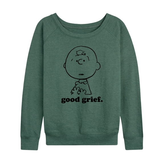 Peanuts - Good Grief Charlie Brown Face - Women's French Terry Long Sleeve Pullover
