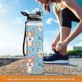 thumbnail image 6 of Dog Corgi and Flowers Sports Water Bottle Portable Travel Mug 32oz BPA Free Leak Proof Straw Transparent Tritan for Gym Yoga Cycling Camping, 6 of 7