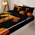 thumbnail image 3 of Castle Fairy Orange Basketball Initial T Zipper Twin Comforter Sets with Fitted Sheet and 2 Pillowcases, Abstract Watercolor Splash Zipper Bedding Set, Black Orange,4-Piece,Black Reversible, 3 of 6