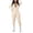 apricot color, variant on Women’s Ribbed Zip-Up Jumpsuit, Stretch One-Piece Athletic Bodysuit with Long Sleeves, Slim-Fit Rib Texture Sports Romper for Daily Wear, Training, Lounge & Street Style