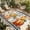 LightGray Black, variant on Pumpkins Thanksgiving Outdoor Rug for Patio/Deck/Porch, Non-Slip Large Area Rug 5 x 7 Ft, Fall Orange Plaid Farmhouse Leaves Indoor Outdoor Rugs Washable Area Rugs, Camping Rug Carpet Runner