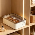 thumbnail image 4 of Linnome Underwear Storage Box 3 Partition Compartment Clear Lid Plastic Sock Bra Panties Drawer Organizer Wardrobe Closet Intimates Sorting Container, 4 of 6