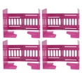 thumbnail image 1 of 4pcs Bookends Retractable Structure Metal Flexible Regulable Slim Design Book Shelf Holder for Heavy Duty Support Rose Red, 1 of 14