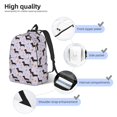 thumbnail image 3 of Disketp Dachshund Dog print Canvas Backpack Lightweight Travel Daypack Student Rucksack Laptop Backpack-Small, 3 of 5