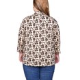 thumbnail image 3 of Plus Size Puff Print 3/4 Sleeve Two-Fer Top, 3 of 3