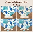 thumbnail image 7 of Design&I 4'x6' Washable Area Rug Snag-Free Skid-Resistant Medium Coral Seashell Motifs Marine Reef Border Ocean Nautical Fish Turtle Refined for Home Office, Under Desk, 7 of 7