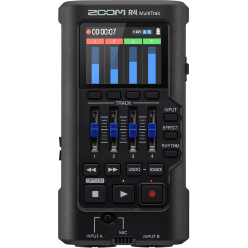Zoom R4 MultiTrak 32-Bit Float Recorder with Stereo Bouncing Bundle with Polsen HPC-A30 Closed-Back Studio Monitor Headphones and SanDisk 32GB Ultra Memory Card