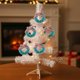 thumbnail image 5 of Juego de 5 mini guirnaldas navideñas de sisal de seda azul y verde con lazo rojo | Adornos festivos para árbol y cajas de regalo, 5 of 5