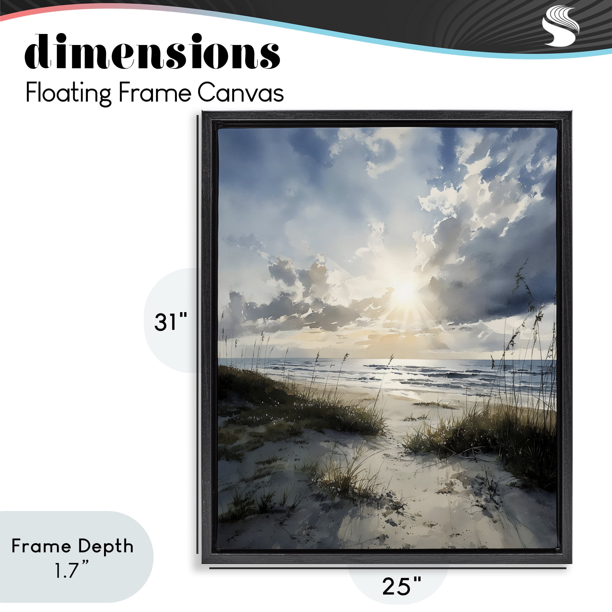 Stupell Industries Sunshine On The Beach Black Framed Floater Canvas Wall Art, design by Franklyn Gregory