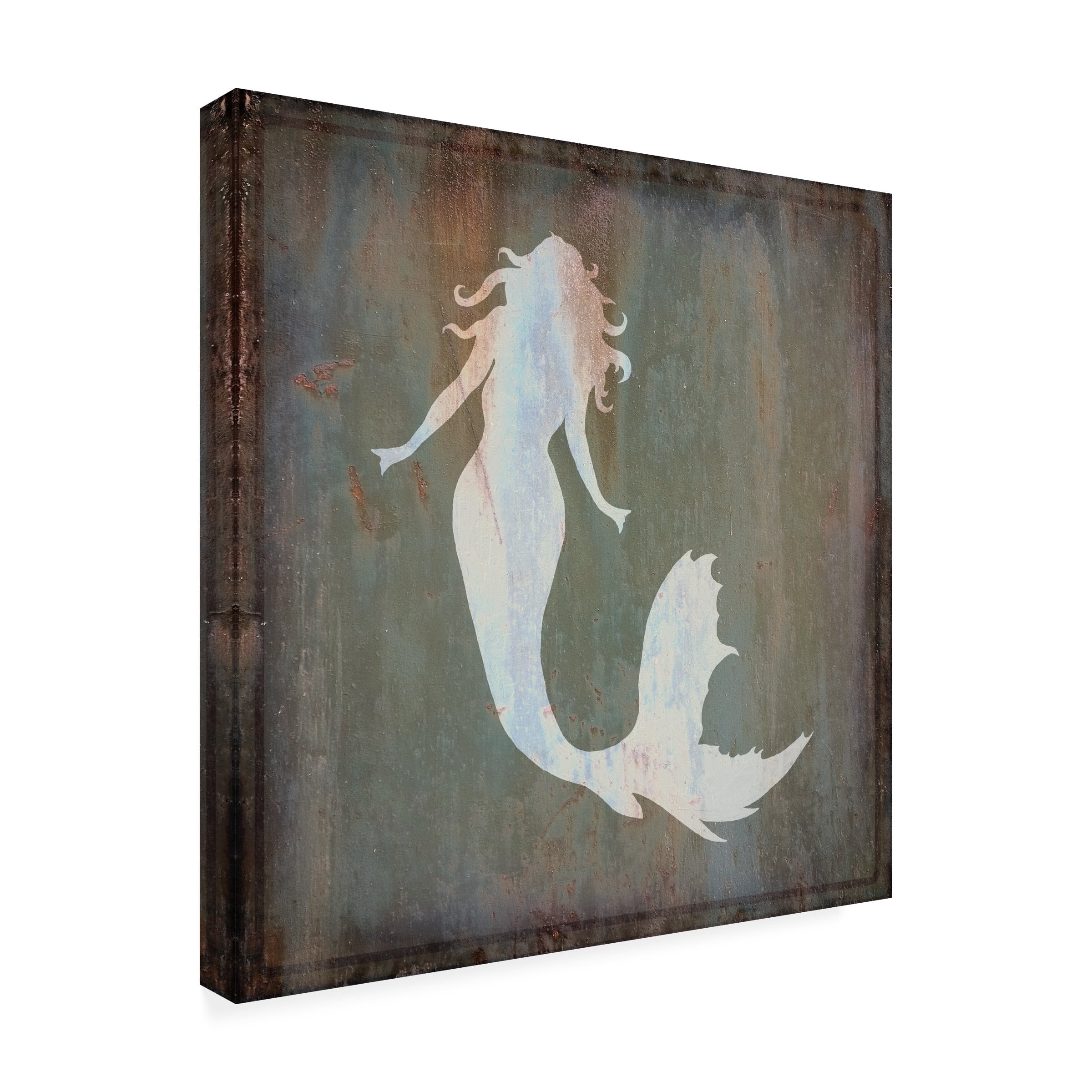Cora Niele 'Rusty Sign Mermaid' Canvas Art