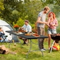 thumbnail image 2 of SUGIFT 8 Foot Folding Table Heavy Duty Plastic Portable Long Table for Indoor Outdoor Events, 10pack, Black, 2 of 7