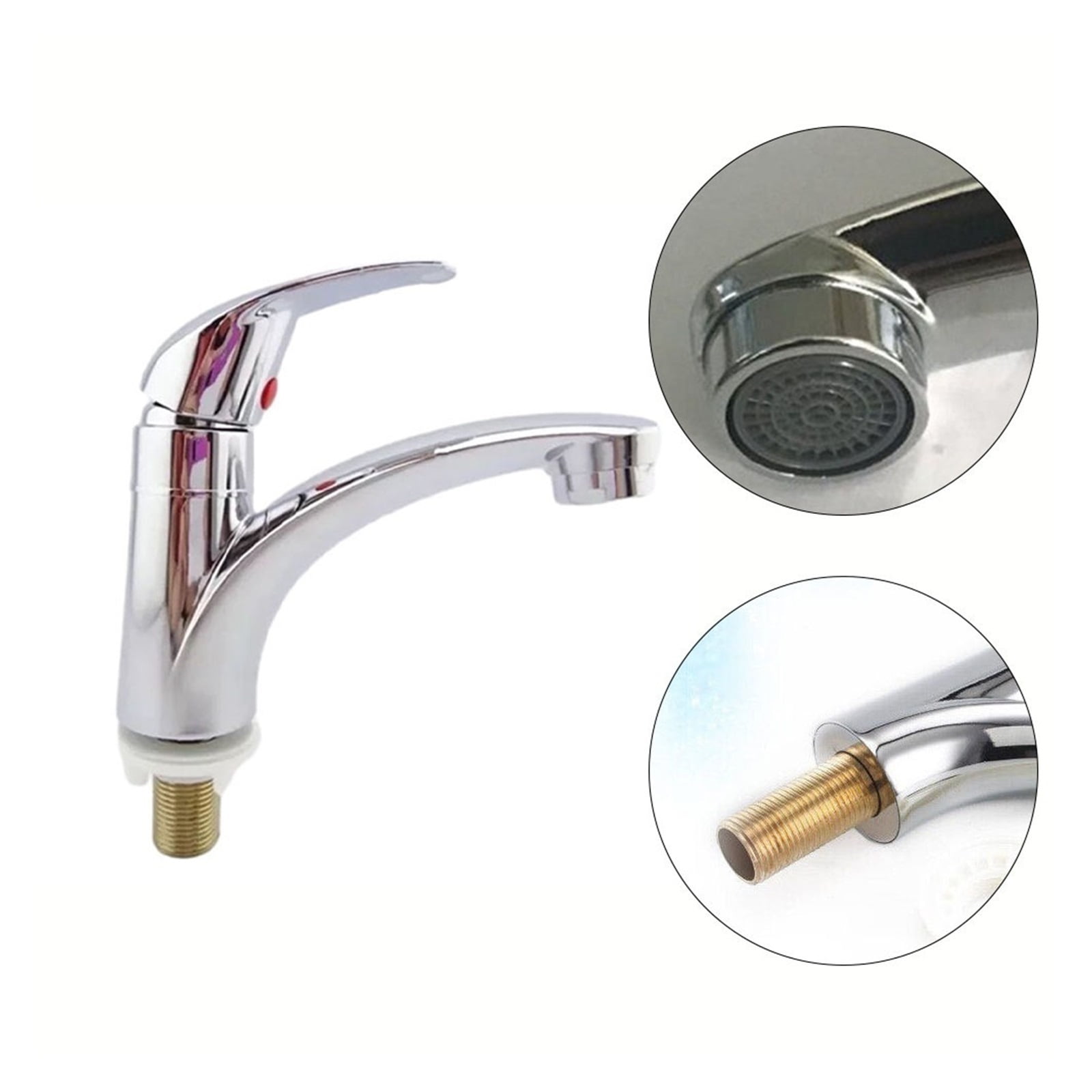 Bathroom Faucets Single Cold Basin Faucet Zinc Alloy Chrome Plated Deck Mounted Single Lever Hole ,Tankless Design