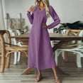 thumbnail image 6 of ClodeEU Women's Long Sleeve Dress , Casual V Neck Long Dress with Pockets Purple,Womens Plus L, 6 of 7