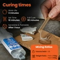 thumbnail image 3 of Brampton Fast Cure Epoxy, Quick 10-Min Set, 30-Min Cure, Waterproof 2-Part Epoxy Glue Kit for Tile, Metal, Ceramic, Glass, Wood, Stone, Strong Bonding, Sandable, Paintable Resin, Easy 1:1 Mix, 0.85oz, 3 of 8