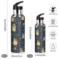 thumbnail image 2 of Yayeee 33oz Insulated Water Bottle Double Wall Stainless Steel with Flip Straw Lid, Orange Fireflies Pattern, 2 of 7