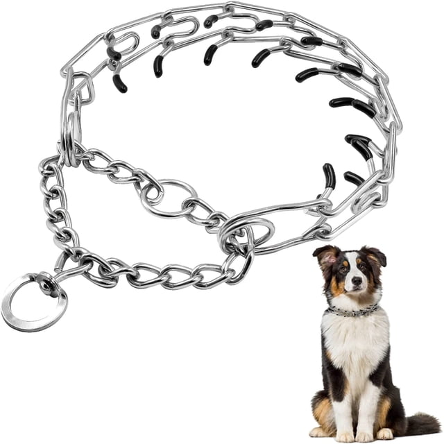 Uds. (Plata-L) Collar resistente cromado para perros, mascota ajustable