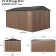 thumbnail image 5 of Studyset Outdoor Garden Shed 8x12 FT, Lockable Large Metal Tool Storage Shed for Tools, Bikes, Lawn Mowers, Waterproof & UV-Resistant, Spacious Backyard Storage with Air Vents and Security Doors, 5 of 5