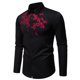 thumbnail image 1 of Blusa y camisa de manga larga con cuello vuelto para hombre, estilo informal, a la moda, con bordado y botones estampados, blusa de manga larga con cuello vuelto, blusa de poliéster para hombre, 1 of 8