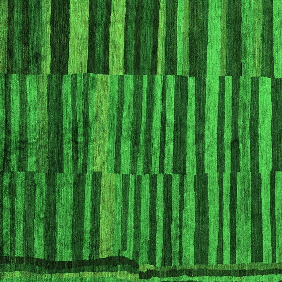 Ahgly Company Indoor Square Abstract Green Modern Area Rugs, 6' Square