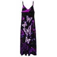 thumbnail image 6 of Glowing Butterfly Purple Background Sleeveless Dress Loose Women's Dress Dresses Luxury Evening Dresses, 6 of 9