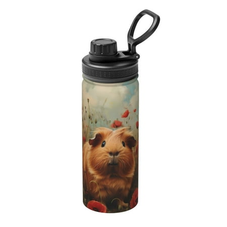 

Ocsxa Rose Cute Guinea Pig Print 18oz Stainless Steel Water Bottle Unisex Water Bottle Insulated Sports Water Cup Flask for Cold Water Drinks/Sports/Travel/Car/School