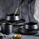 thumbnail image 2 of Taza de sopa de cerámica de cerámica gruesa con patrón pintado a mano, taza de té, café original Negro A, 2 of 9