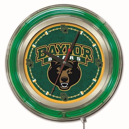 Holland Bar Stool Baylor Double Neon Ring, 15 dia. Logo Clock