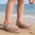 thumbnail image 3 of Gyujnb Girls Heart Glitter Jelly Sandals, Soft Sole Closed Toe Footwear for Toddler and Little Girls (Toddler/Little Girls),3.5-4 Years, 3 of 8