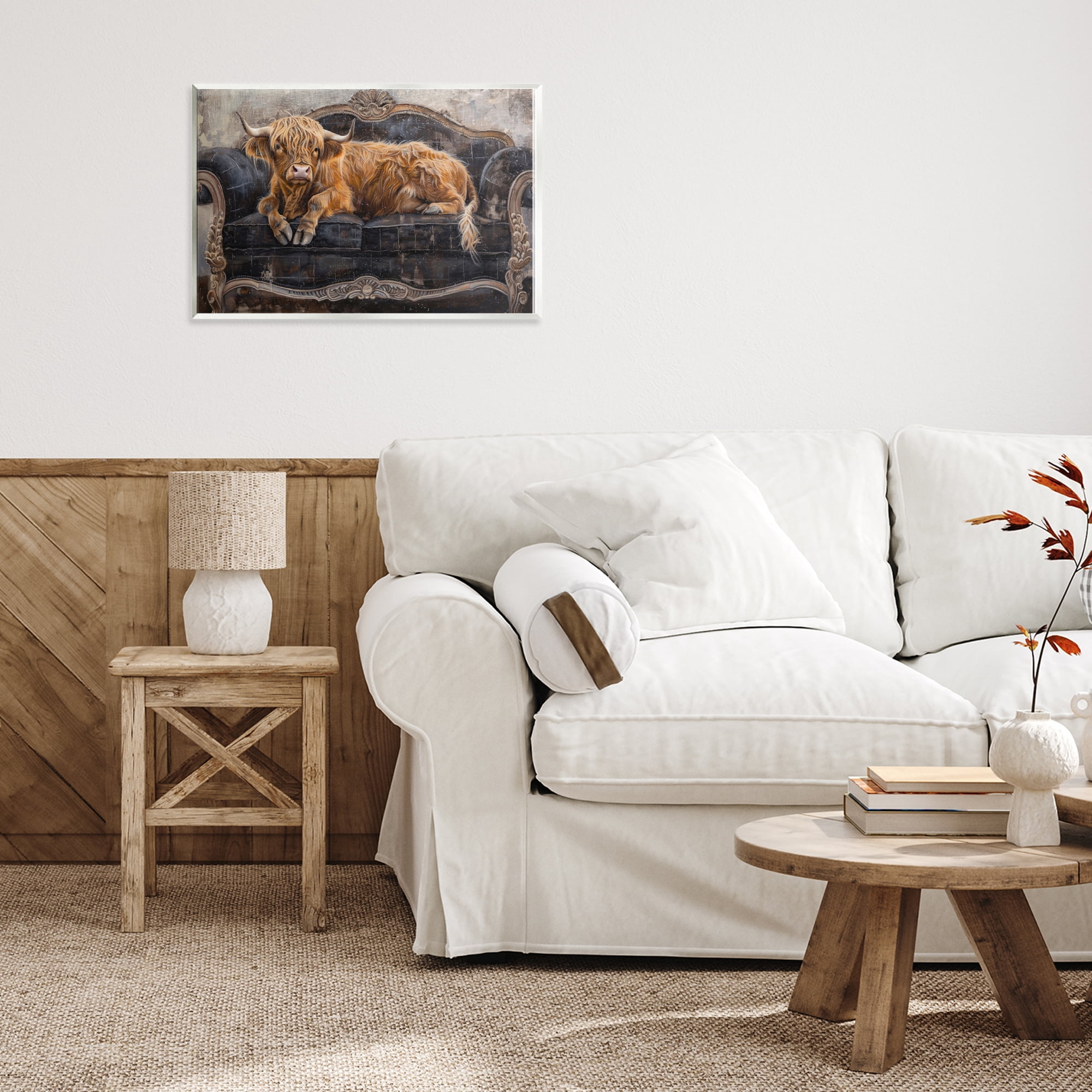 Stupell Industries Cozy Couch Highland Cow Wall Plaque Art, design by Tina LeCour