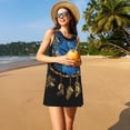 thumbnail image 3 of Fotbe Wolf Head And Dreamcatcher Vestido de Verano sin Mangas para Mujer – Vestido Midi Línea A, Estilo Camiseta Floral, Vestido Playero Casual y Fluido, 3 of 7