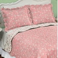 thumbnail image 2 of Collections Etc Reversible Floral Scroll Pillow Sham Rose Sham, 2 of 4