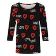thumbnail image 4 of Ruimatai Women's Casual Printed Three-Quarter Sleeve T-Shirt Loose Fit Round Neck Blouse Top For Comfortable Everyday Wear, 4 of 5
