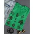 thumbnail image 3 of Dark Leaves Shaped T-Shirt Women -Image by Shutterstock, Female XX-Large, 3 of 4