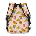 thumbnail image 4 of Fotbe Hamburger Pizza Coke Mochila Casual con Estampado para Escuela, Viajes y Actividades al Aire Libre - Duradera, Ligera y Cómoda, 4 of 5