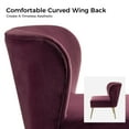 thumbnail image 3 of Contemporary Vanity Chair Upholstery Armless Accent Chair Metal Base Nailhead Trim Bedroom Set of 2 Purple, 3 of 7