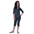 thumbnail image 6 of Moomaya Womens Plain Nightwear Set w/ Capri Cotton Sleepwear 2 Pcs Nightdresses, 6 of 7