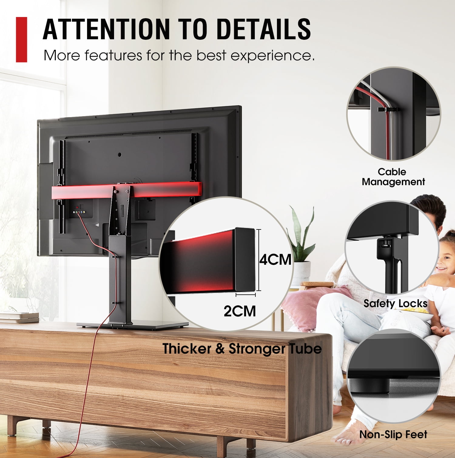 Fitueyes Universal Swivel Tabletop TV Stand base with Mount for 32 to 70 75 inch Sony Lg Samsung Apple LED LCD Flat screen TVs
