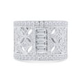 thumbnail image 3 of 1.88 CT Round And Baguette Cut White Simulated Diamond Art Deco Engagement Ring In 14K White Gold Over Sterling Silver (Color: White, Clarity: VVS1-VVS2, 1.88 Cttw) -7.5, 3 of 8