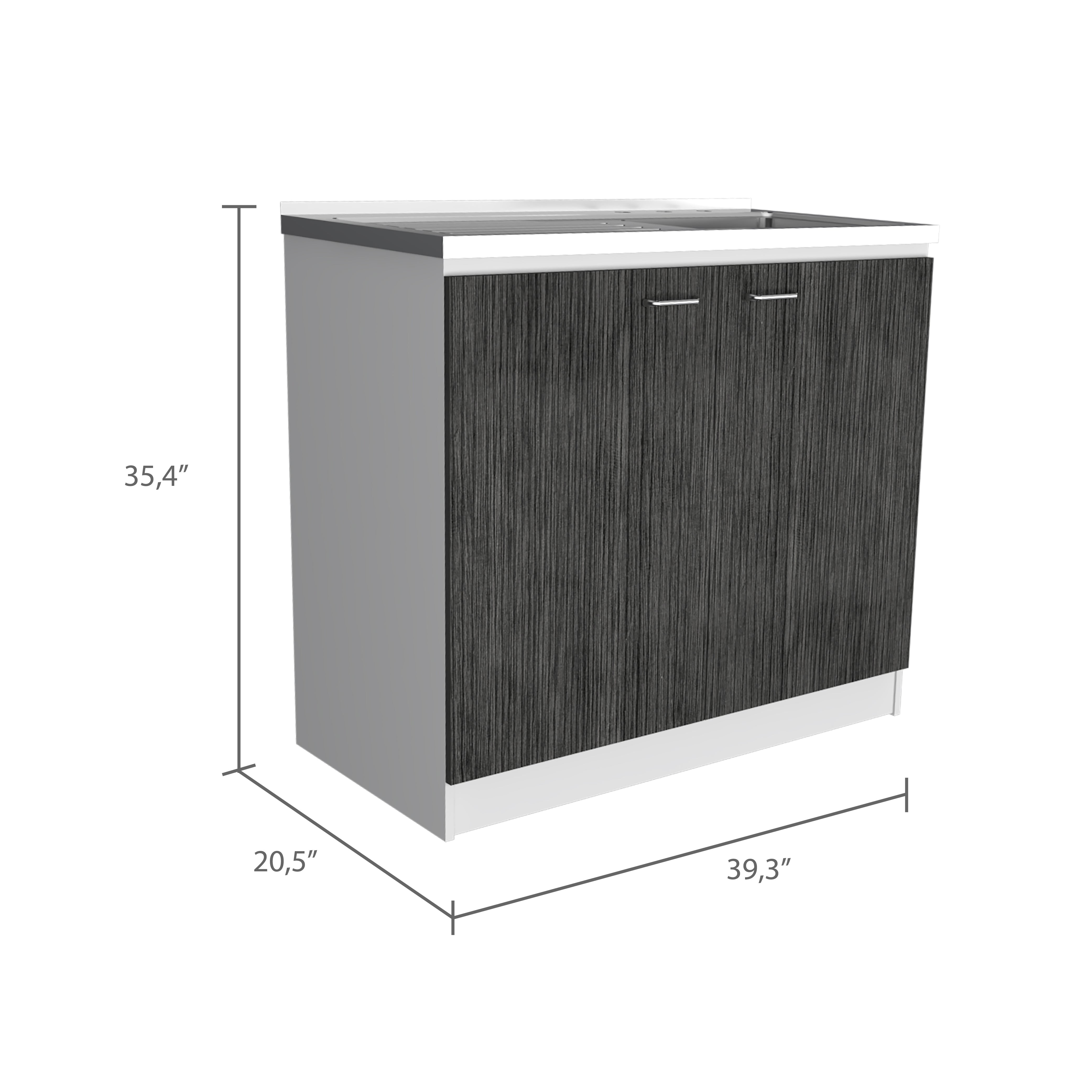Boahaus Colmar Sink Cabinet (White-Smokey Oak)