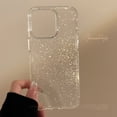 thumbnail image 2 of Luxury Bling Glitter Clear Case For iPhone 16 15 14 13 12 11 Pro Max X XR XS 7 8 Plus SE Shockproof Transparent Soft TPU Cover, 2 of 3