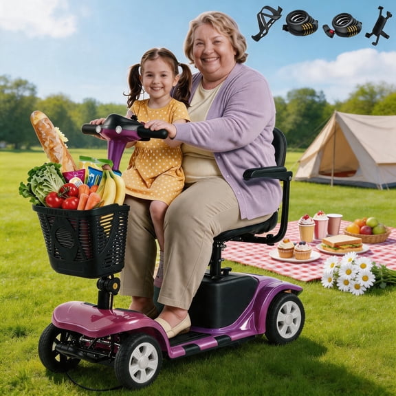 Four-wheel mobility scooter
