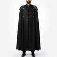 thumbnail image 3 of Men's Gothic Vampire Cape with Epaulettes and Chains Medieval Renaissance Military Cloak Aristocrat Cosplay Costume for Halloween Dress Up Themed Party, 3 of 7