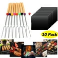 thumbnail image 1 of Marshmallow Roasting Sticks Telescoping 12.2"-32.28" Smore Sticks Skewers Set of 8 with Wooden Handle for BBQ Hot Dog Fork, 1 of 15