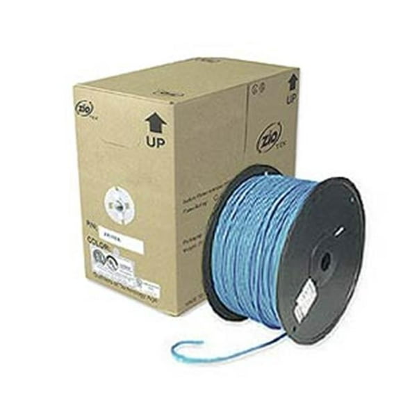 Ziotek 120 5350 1000&apos; CAT5e Câble de Vrac à Âme Solide - Bleu
