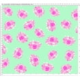thumbnail image 2 of Chiffon Printed Nima Fabric by the Yard Floral Print Sheer Daisy Dress Fabric (MINT/HOTPINK/CREAM, HalfaYard), 2 of 3
