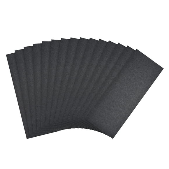 Papel de lija impermeable de carburo de silicio de 240 granos de 9" x 3.7" Uxcell, paquete de 15